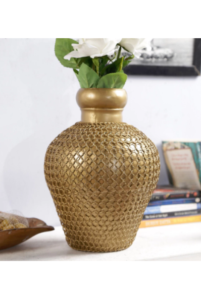 Gold Solid Wood Vase Gold Solid Wood Vase